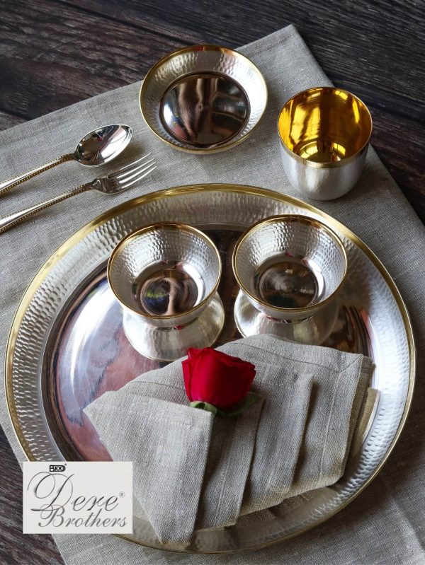 Dere Design Hammered Dinner Set with Gold Plating - Image 5