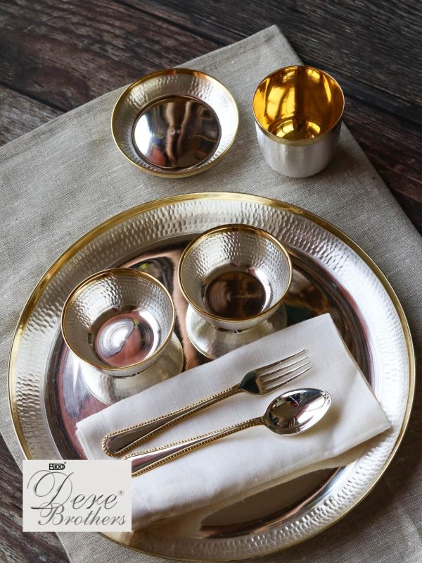 Dere Design Hammered Dinner Set with Gold Plating - Image 7