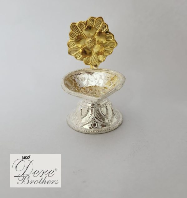 Gold Polished Flower Diya - Image 3