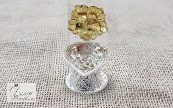 Gold Polished Flower Diya