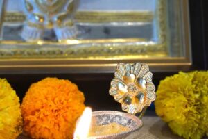 Gold Polished Flower Diya