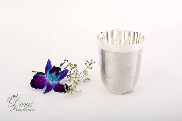 Tall Dere Patern Hammered Glass/Goblet