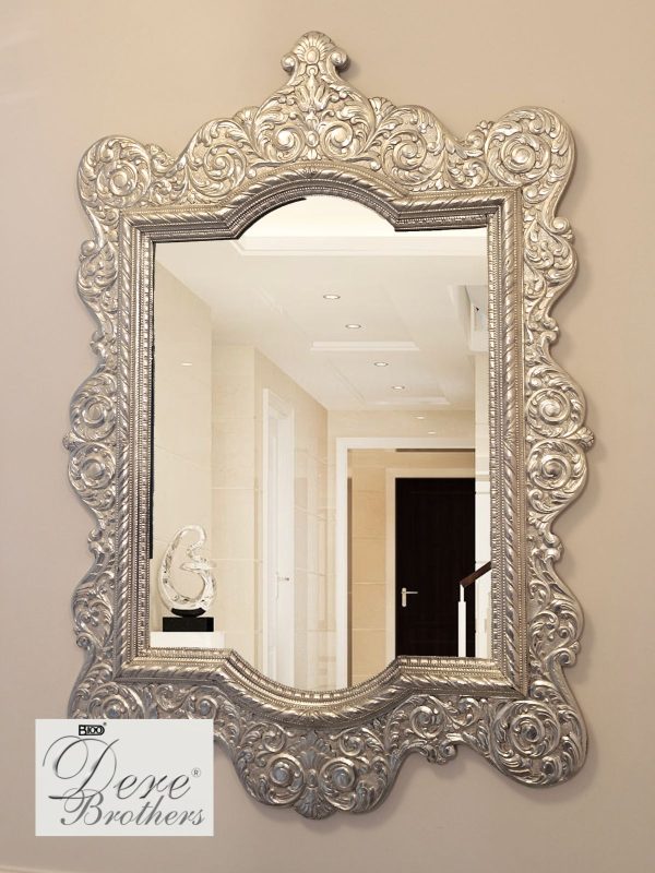 Temple Grade Silver Sheet Clad on Teak wood Mirror - Image 2
